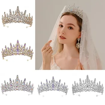 Menyasszonyi Korona Luxus Bál Fejfedőt Hairband Szülinapos Hercegnő Haj Tartozékok Európai Esküvői Fejdíszek