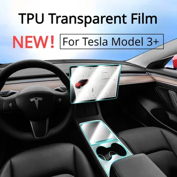A Tesla Model 3+ Átlátszó TPU Film Központi Irányítás Védőfólia Anti-semmiből Matrica Új Model3 Autó Tartozékok 2024