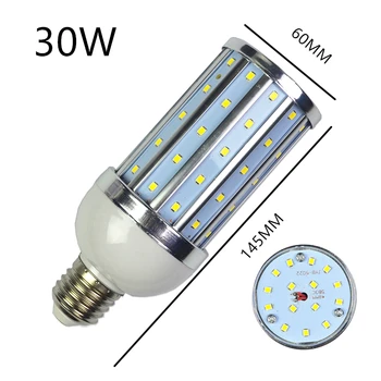 LED Izzó Alumínium shell lámpa 30W 110V, 220V E14 E26 E27 B22 LED fény utcai lámpa hideg Meleg Fehér