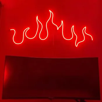 A tűz Led Neon Sign Esztétikai Egyedi Neon Fény Hálószoba, Nappali Wall Art Dekor Dekoráció Játék Terem Dekoráció Led Tábla
